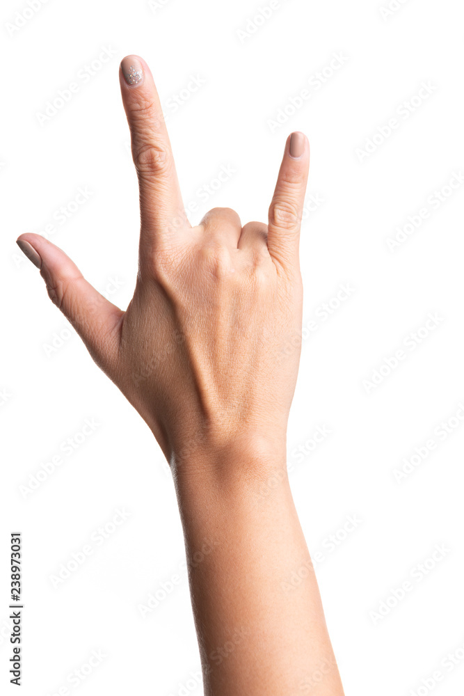 Girl hands gesture isolated on white Girl hands gesture isolated on white