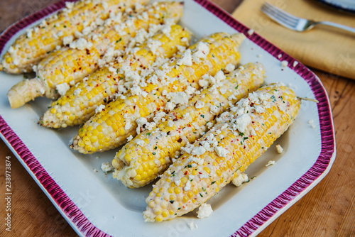 Corn with Cojita cheese and spices photo