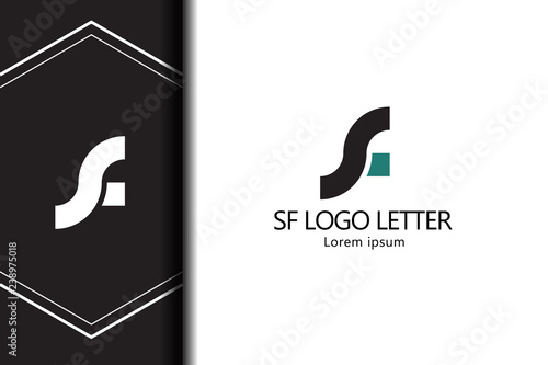 alphabet  logo letter SF with combination, lowercase for business - vector