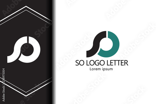 alphabet  logo SO letter with combination, lowercase for business - vector
