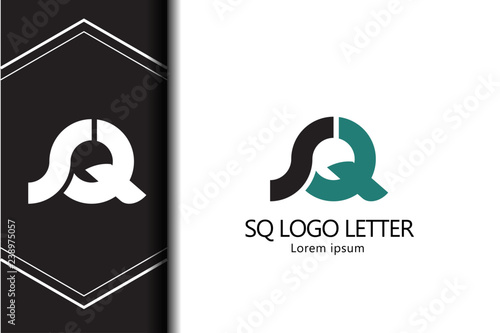 alphabet  logo letter SQ with combination, lowercase for business - vector