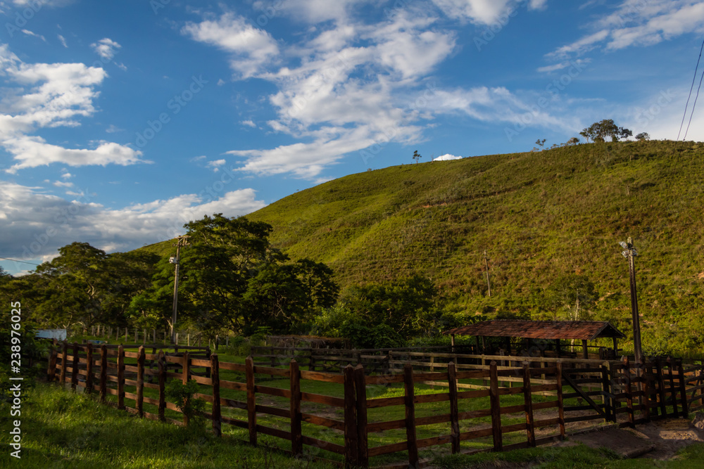 wooden fence in the mountains wooden fence in the mountains