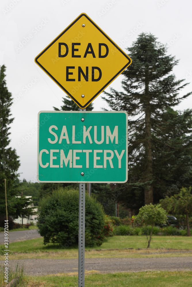 Comical Street Sign - Dead End, Cemetery Comical Street Sign - Dead End, Cemetery