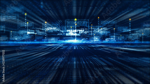 Hi-Tech digital display holographic information abstract background