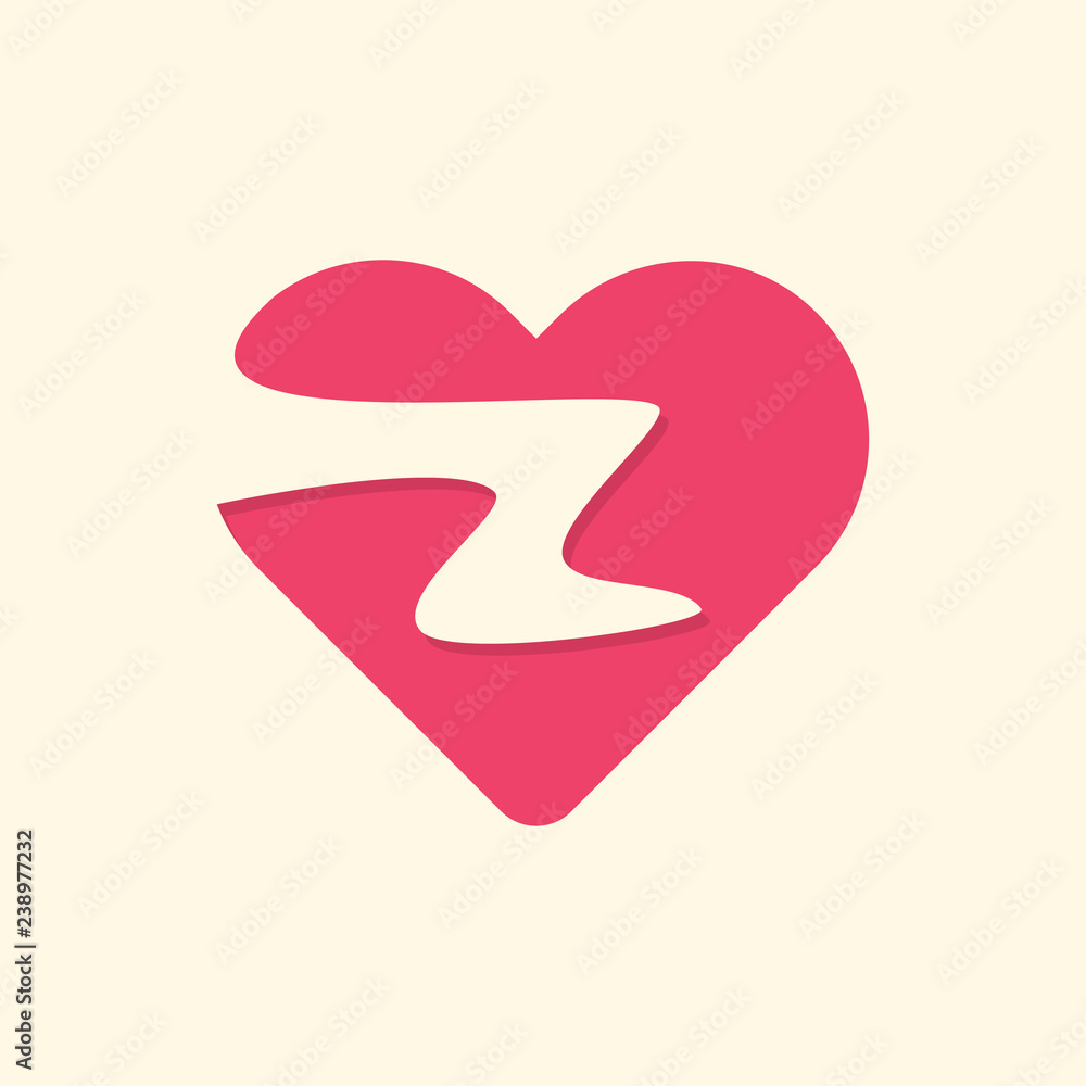 Letter Z Love Set Logo Stock Vector | Adobe Stock
