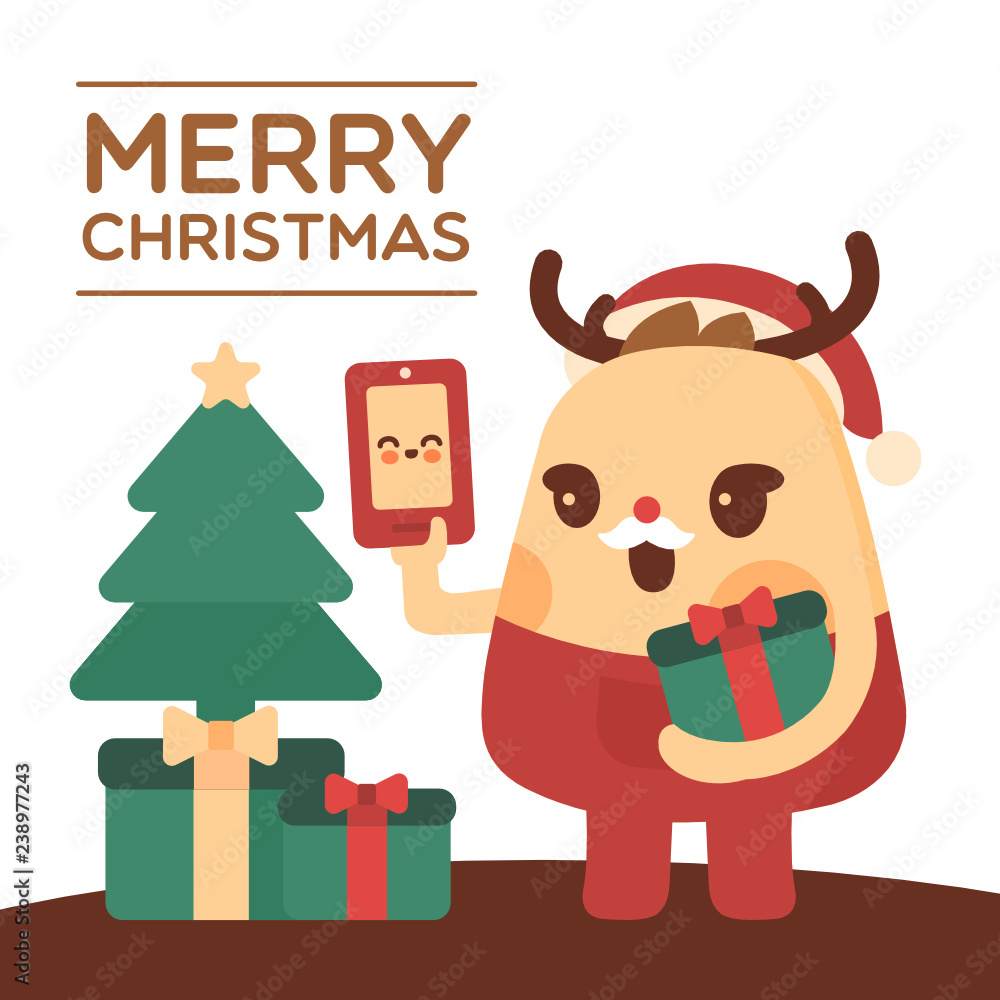 Merry Christmas Rudolph Vector Merry Christmas Rudolph Vector