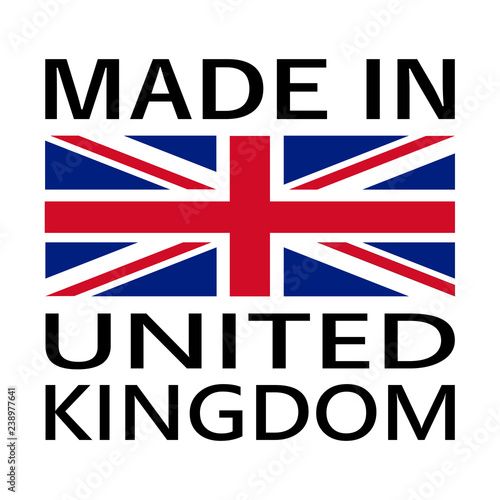 made in United Kingdom logo with bar code, logo prodotto nel Regno unito con codice a barre