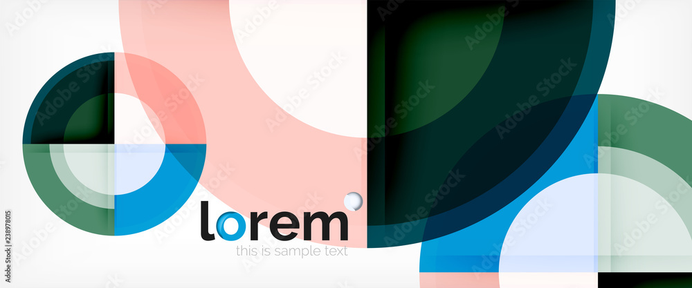 Modern geometric circles abstract background, colorful round shapes with shadow effects Modern geometric circles abstract background, colorful round shapes with shadow effects