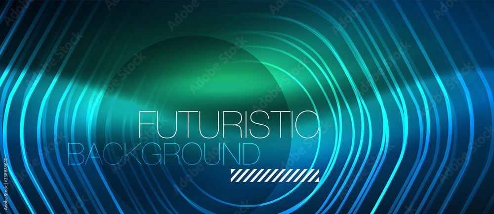 Neon glowing lines, magic energy space blue light concept, abstract background wallpaper design Neon glowing lines, magic energy space blue light concept, abstract background wallpaper design