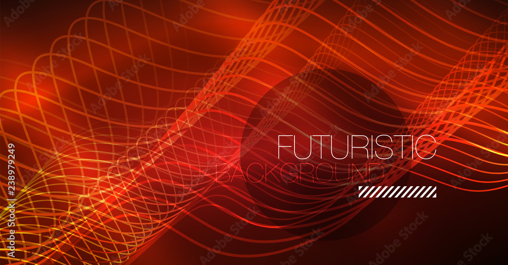 Neon lines wave background. Abstract composition Neon lines wave background. Abstract composition