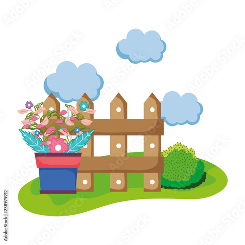 houseplant with fence in the camp