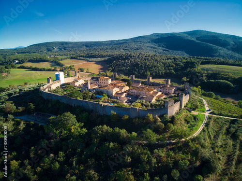 Medieval village of Monteriggioni in Tuscany