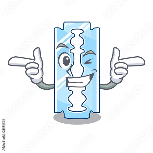 Wink razor blade a on shape cartoon