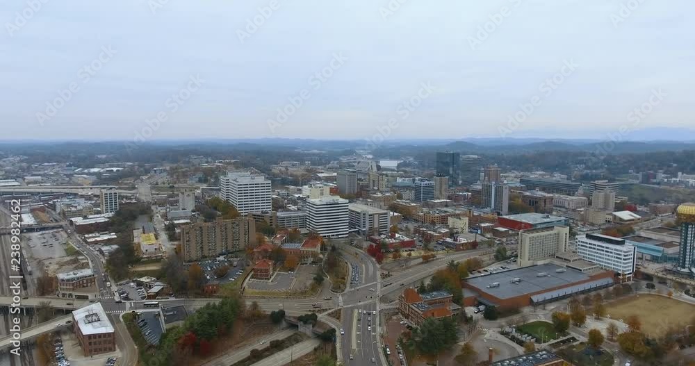 Aerial View, Knoxville, Tennessee, USA downtown 4k Aerial View, Knoxville, Tennessee, USA downtown 4k