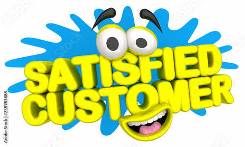 Satisfied Customer Cartoon Face Service Satisfaction 3d Illustration