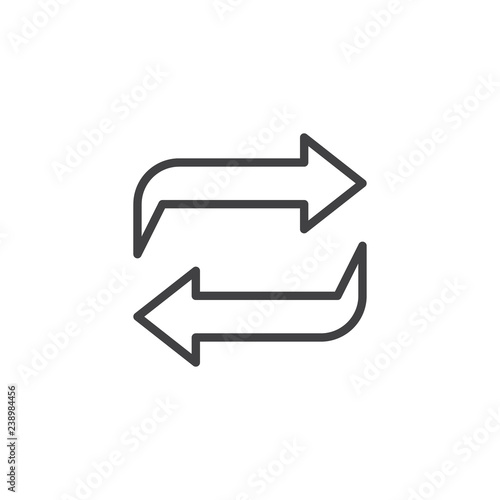 Share arrows outline icon. linear style sign for mobile concept and web design. Left and right arrows simple line vector icon. Symbol, logo illustration. Pixel perfect vector graphics