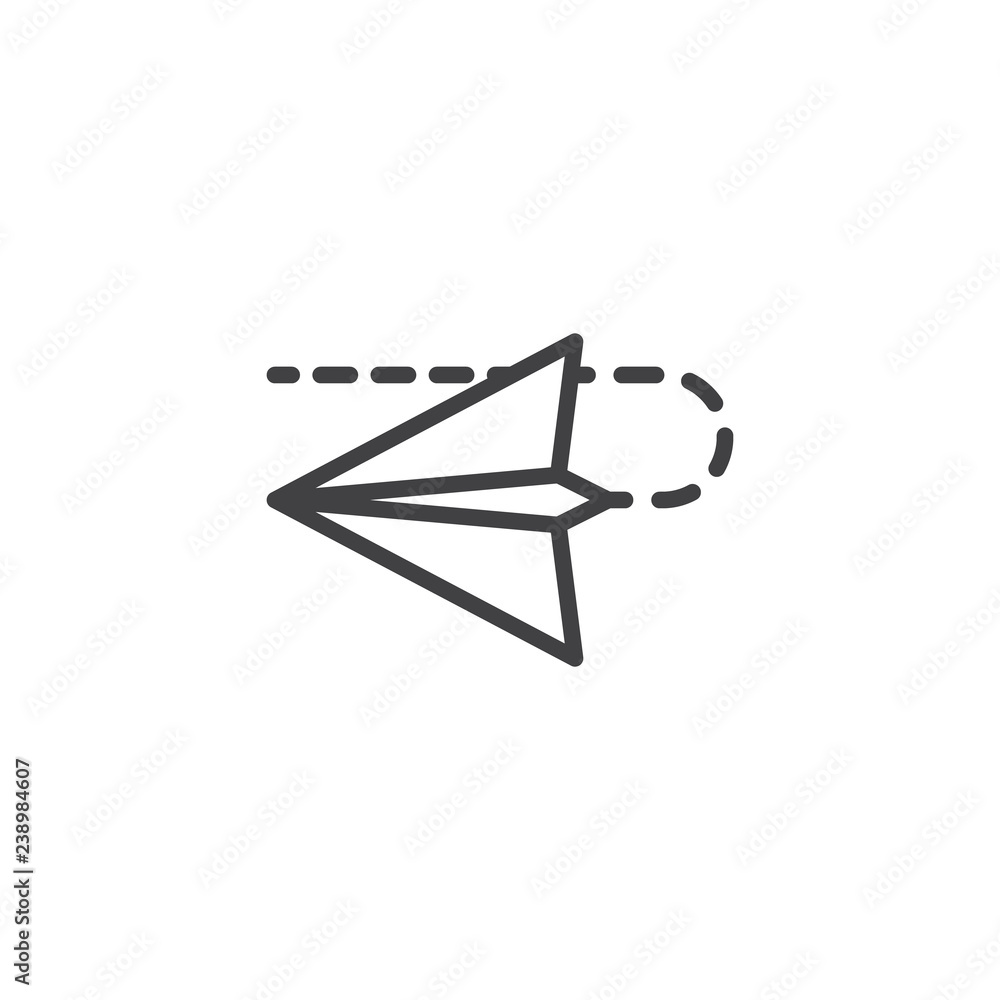 Send message outline icon. linear style sign for mobile concept and web design. Paper plane message simple line vector icon. Symbol, logo illustration. Pixel perfect vector graphics