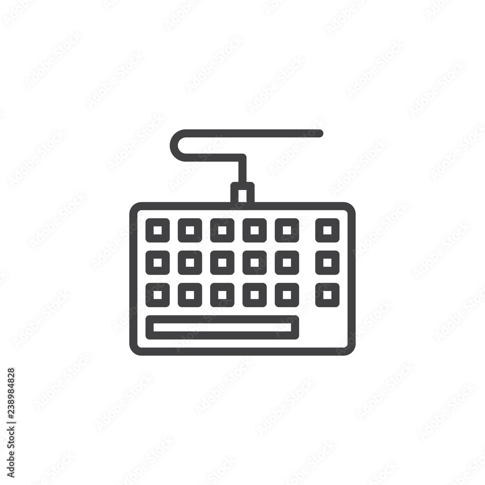 Computer keyboard outline icon. linear style sign for mobile concept and web design. PC keyboard simple line vector icon. Symbol, logo illustration. Pixel perfect vector graphics Computer keyboard outline icon. linear style sign for mobile concept and web design. PC keyboard simple line vector icon. Symbol, logo illustration. Pixel perfect vector graphics