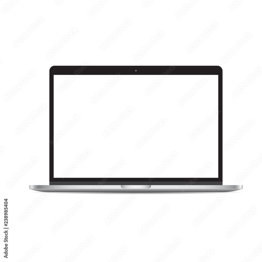 Computer notebook mockup vector