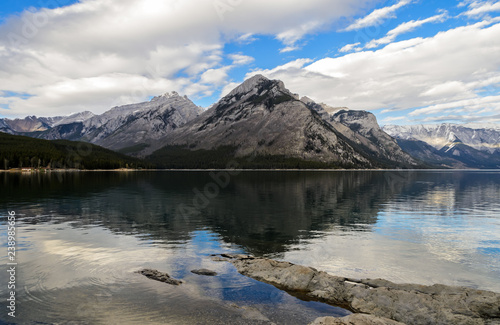Lake Minnewanka Scenery In Banff National Park, Alberta, Canada