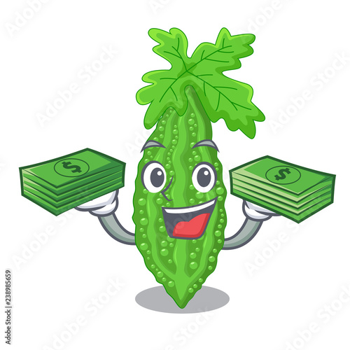 With money bitter melon character on vegetables fresh