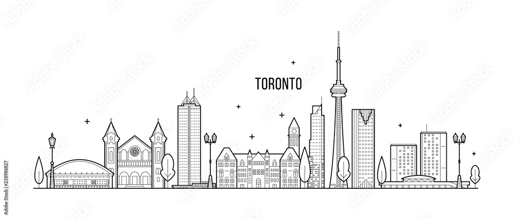 Toronto skyline Canada big city buildings vector