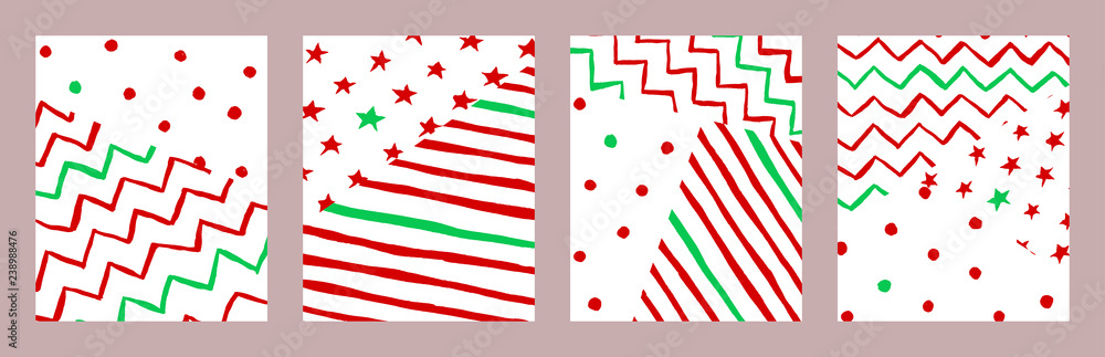 Obraz premium set of vector flyer of strips, zigzag, spots, stars