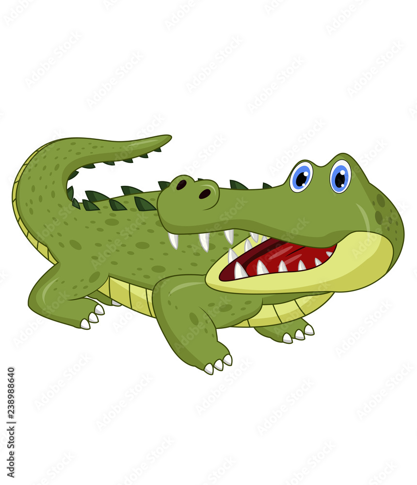 Naklejka premium Cartoon crocodile posing