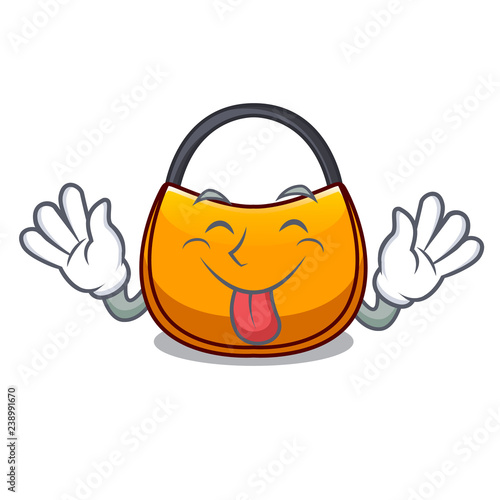 Tongue out hobo bag shape on a cartoon