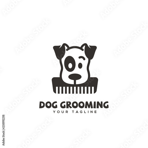 Dog grooming logo