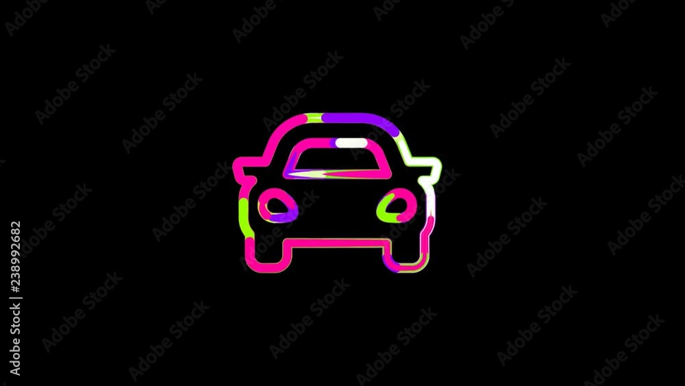 Circles gather in symbol car. After it crumbles in a line and moves to the camera. Alpha channel black Circles gather in symbol car. After it crumbles in a line and moves to the camera. Alpha channel black