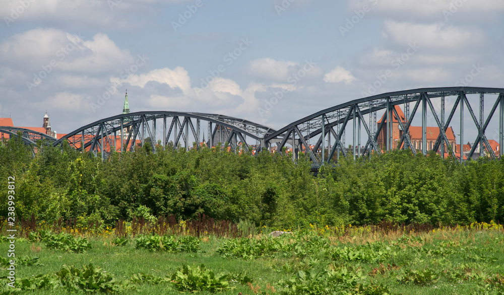 Jozef Piłsudski bridge in Torun. Poland Jozef Piłsudski bridge in Torun. Poland