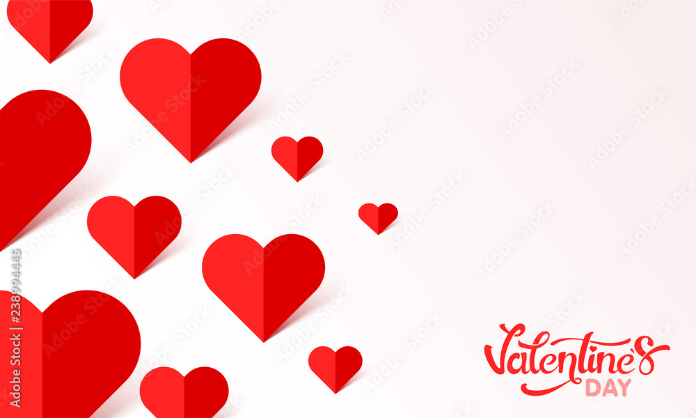 White paper heart, Valentine's Day celebration concept.