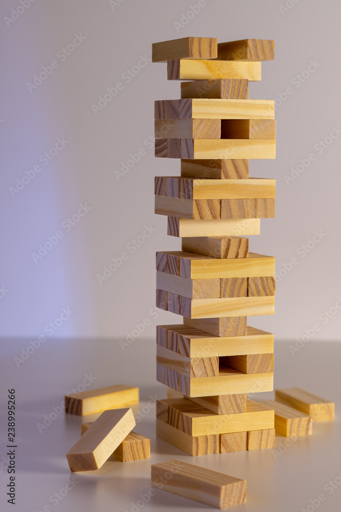 Building from wooden blocks - jenga Building from wooden blocks - jenga