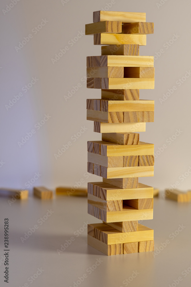 Building from wooden blocks - jenga Building from wooden blocks - jenga