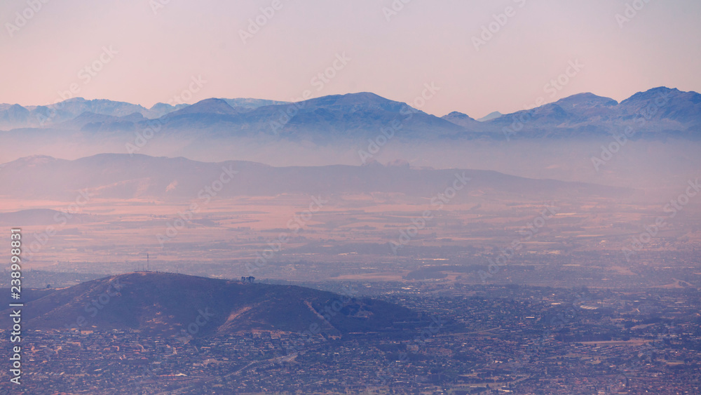 Fototapeta premium Misty mountains morning view in Cape Town, South Africa