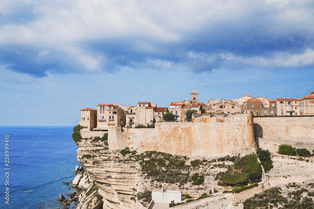 Beautiful view of Bonifacio town, Corsica island, France. Popular travel destination Beautiful view of Bonifacio town, Corsica island, France. Popular travel destination