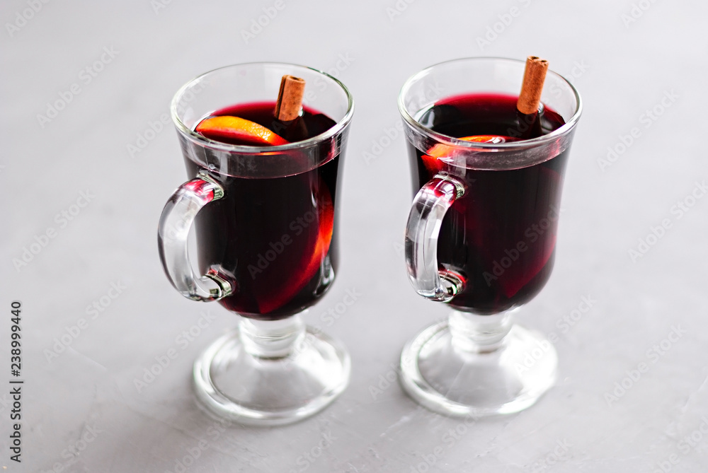 Two glasses of mulled wine Two glasses of mulled wine