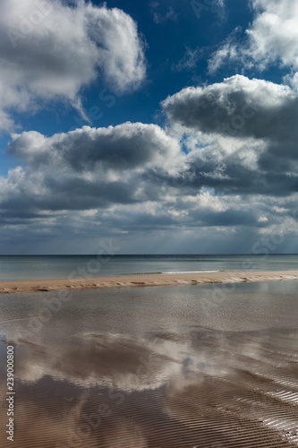 Cloudy summer day by Baltic sea.