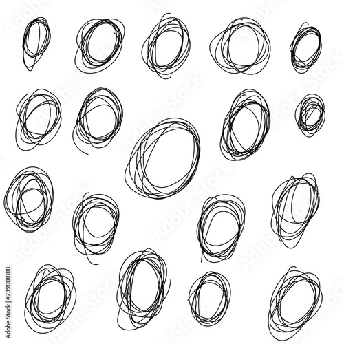 set round Doodle, scribble ...