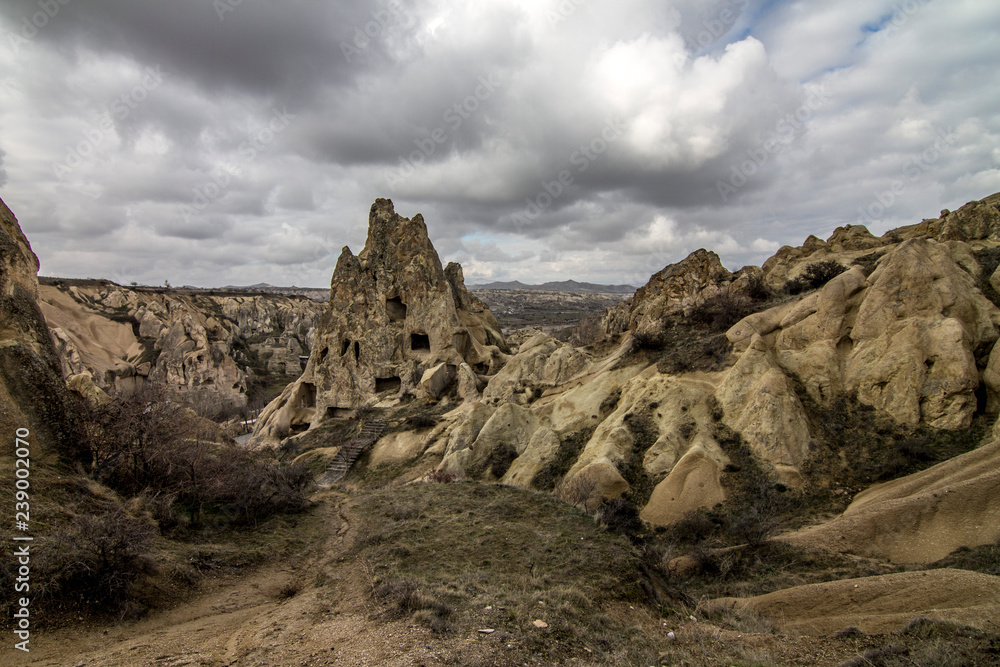 Obraz premium Panorami di Goreme e Uchisar, Cappadocia (Torchia)