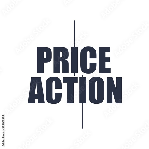 Stock market and exchange. Price action emblem with japanese candles