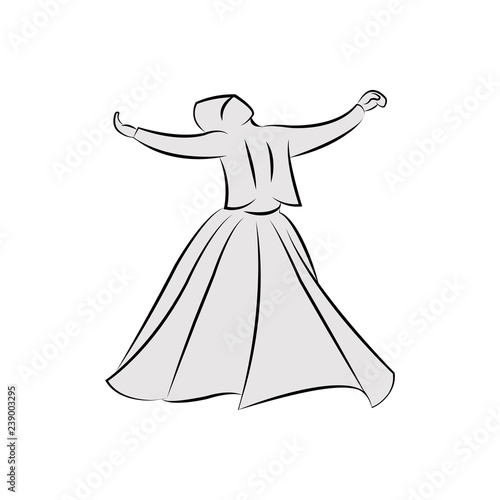 Whirling dervish vector drawing 