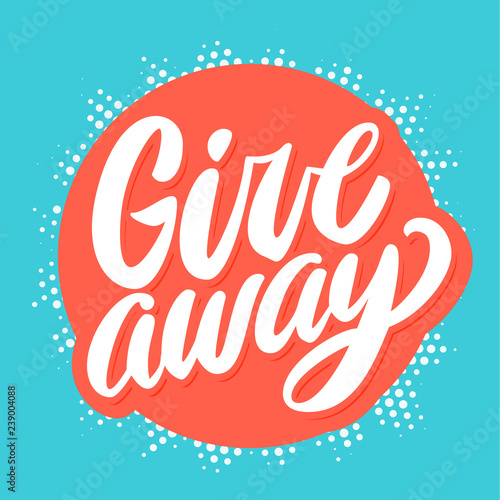 Giveaway banner. Lettering.