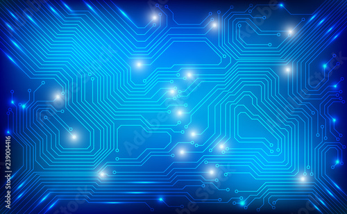 Circuit Board Technology Blue Pattern Vector Background
