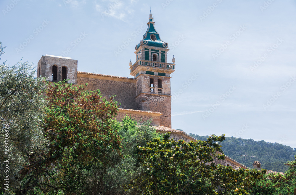 Mallorca, Balearic Islands, Spain - July 21, 2013: Valldemossa Charterhouse (Carthusian Monastery of Valldemossa)