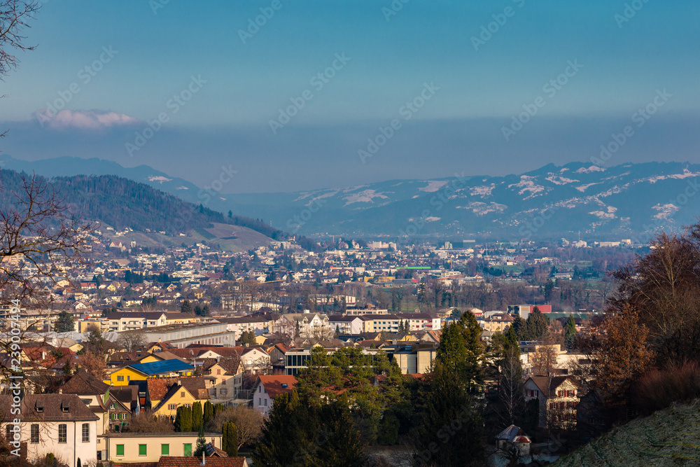 Altstätten, schöne alte Stadt im Rheintal, Schweiz