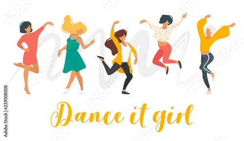 Dancing people silhouette