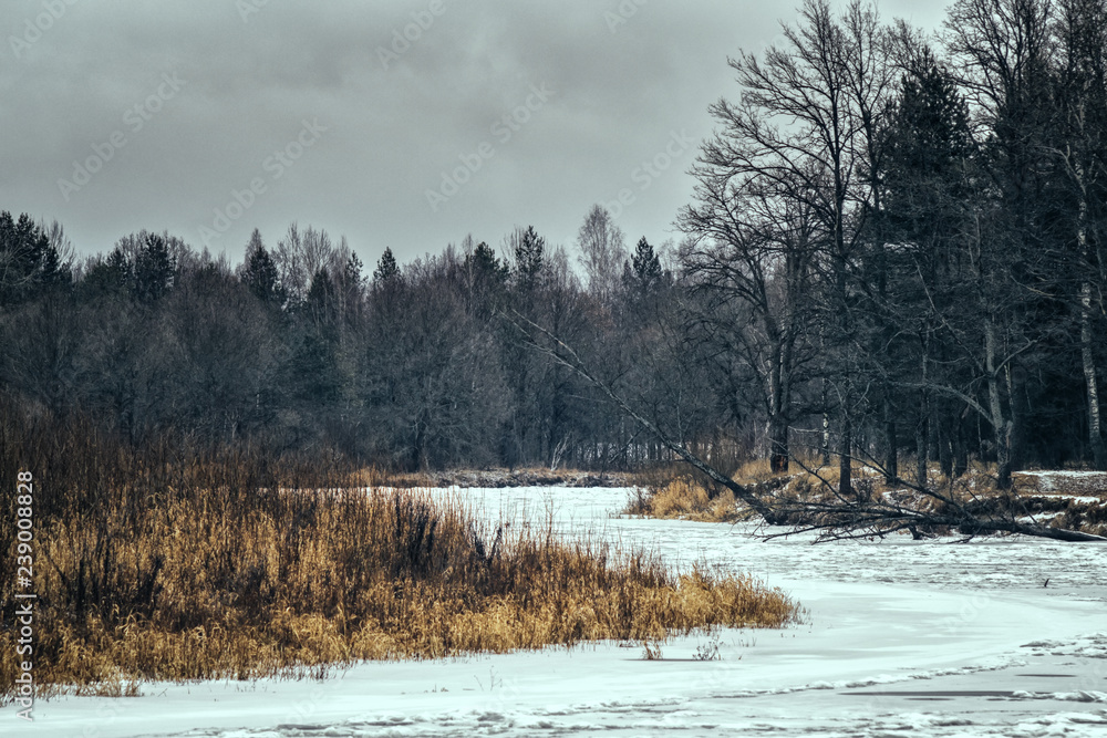 winter river ice-bound shores covered winter river ice-bound shores covered