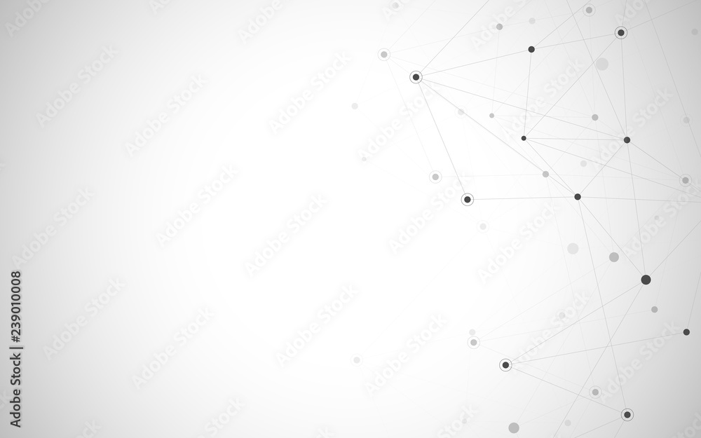 Geometric abstract background with connected dots and lines. Molecular structure and communication. Digital technology background and network connection. Geometric abstract background with connected dots and lines. Molecular structure and communication. Digital technology background and network connection.